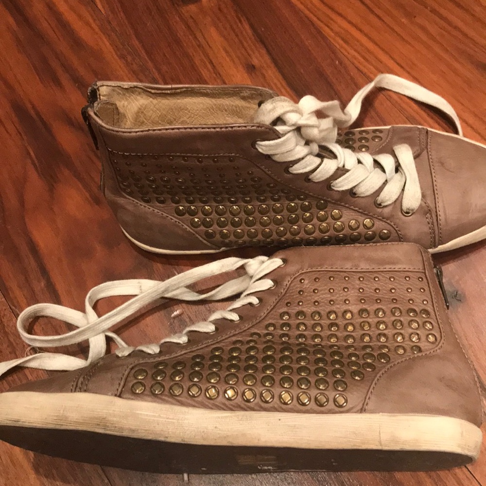 Frye high top gold studded sneakers